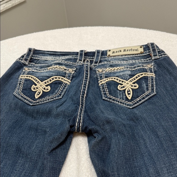 Rock Revival The Denim Icons The Irene Easy Boot Cut Rhinestone Accents Size 29 - Picture 7 of 12
